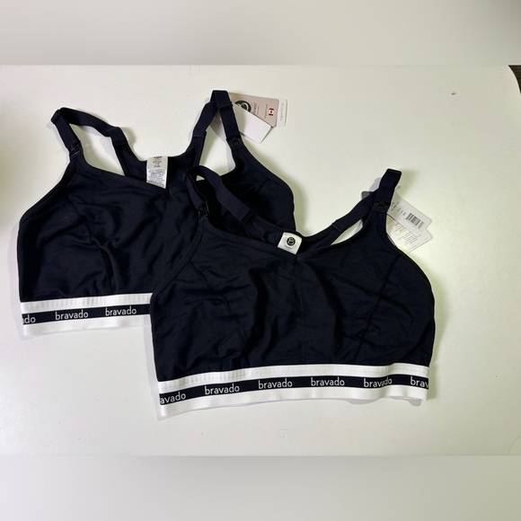Lot of 2 NWT Bravado Designs Black Racerback Full Cup Nursing Bra S 32D-G 34D-G - Picture 2 of 10